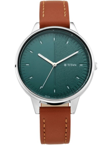 Buy Online Titan Quartz Analog Silver Dial Leather Strap Watch for Men -  nn1639sl03