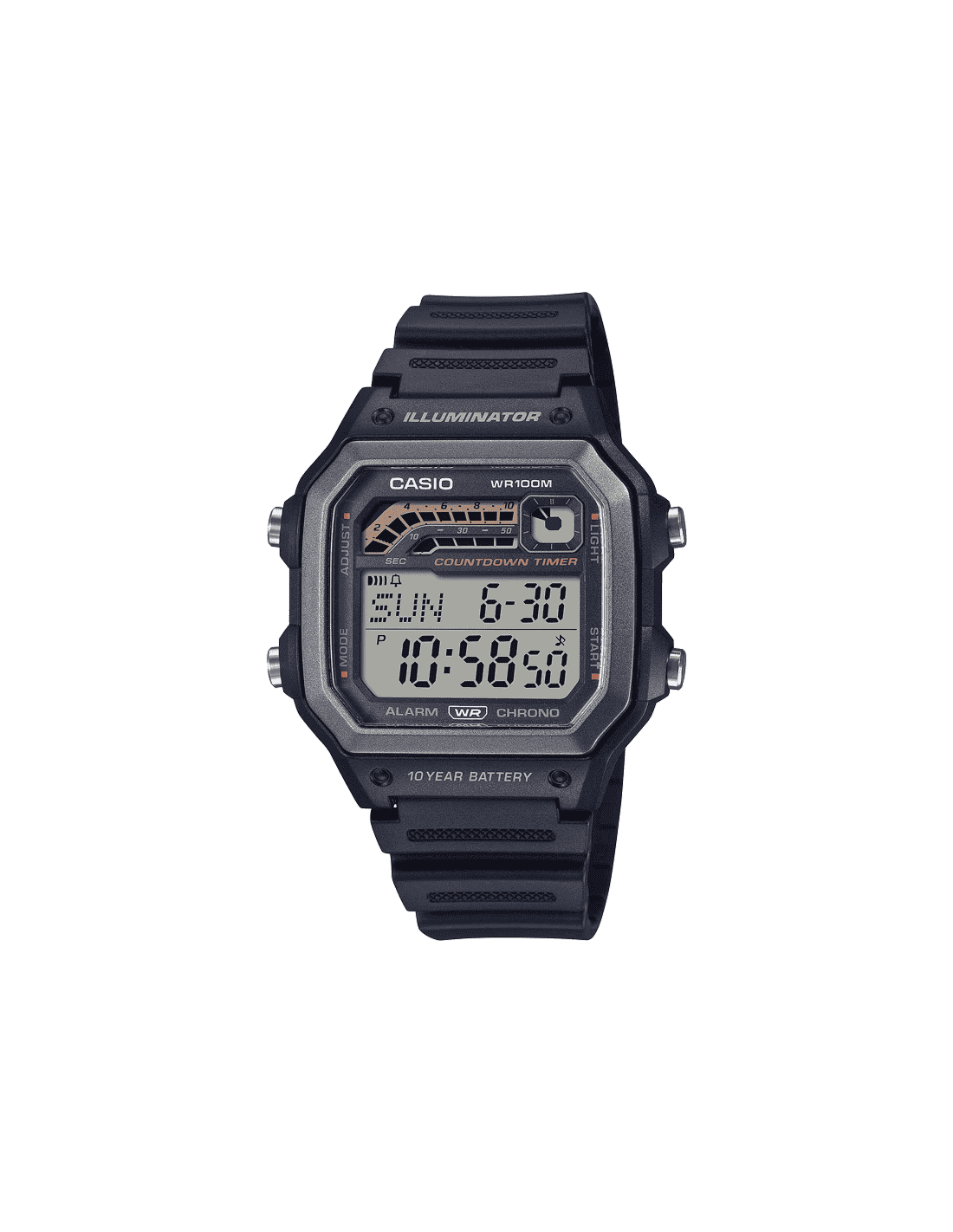 Casio illuminator hot sale wr100m