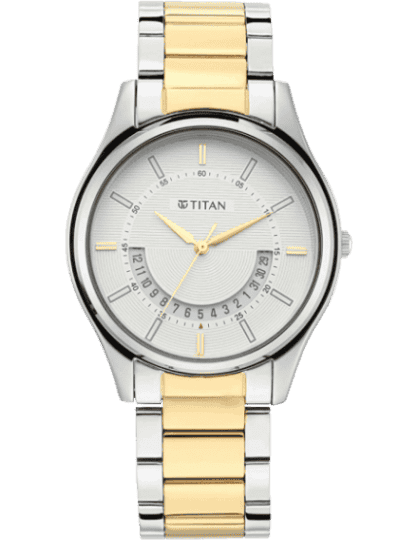 Titan date discount and time watch